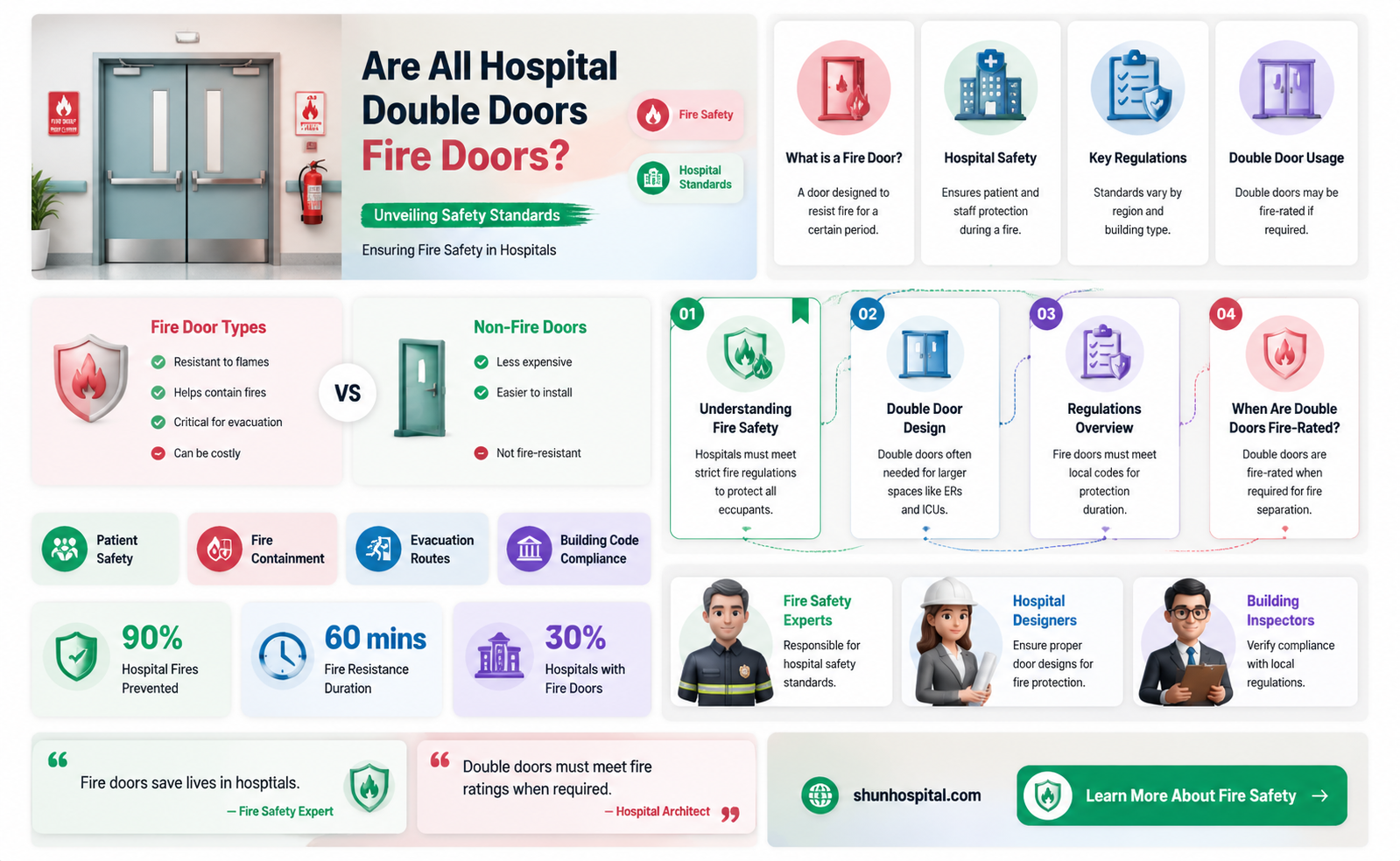 are all double doors in a hospital fire doors