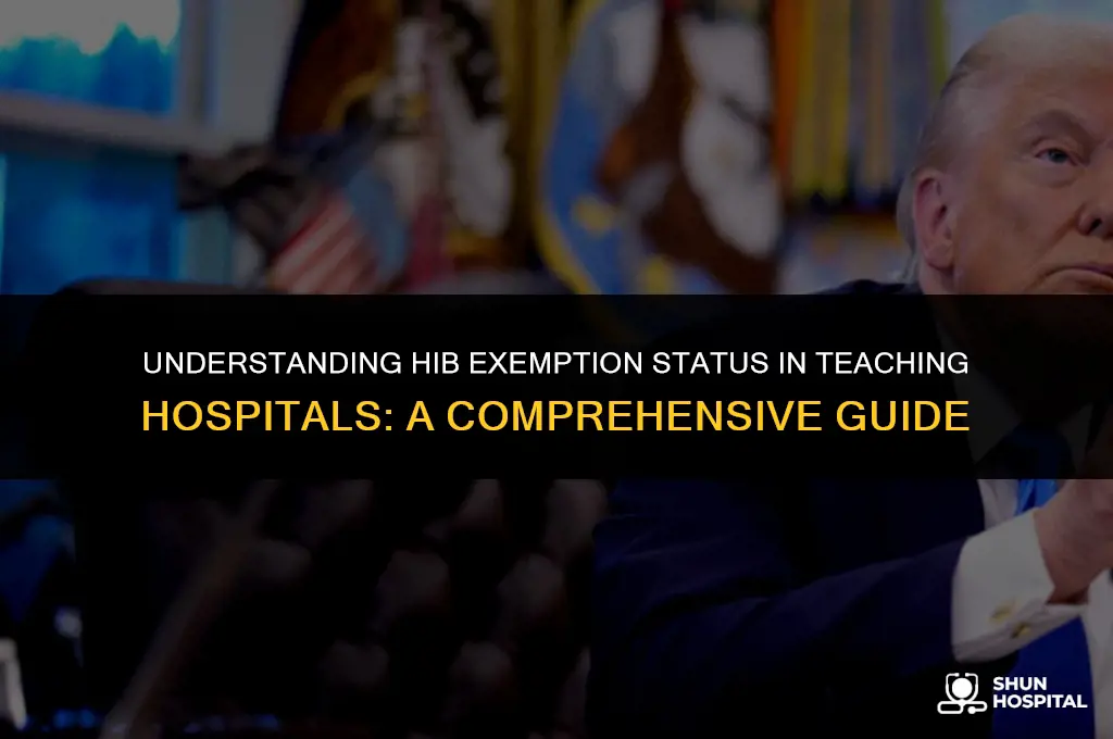 are all teaching hospitals hib excempt