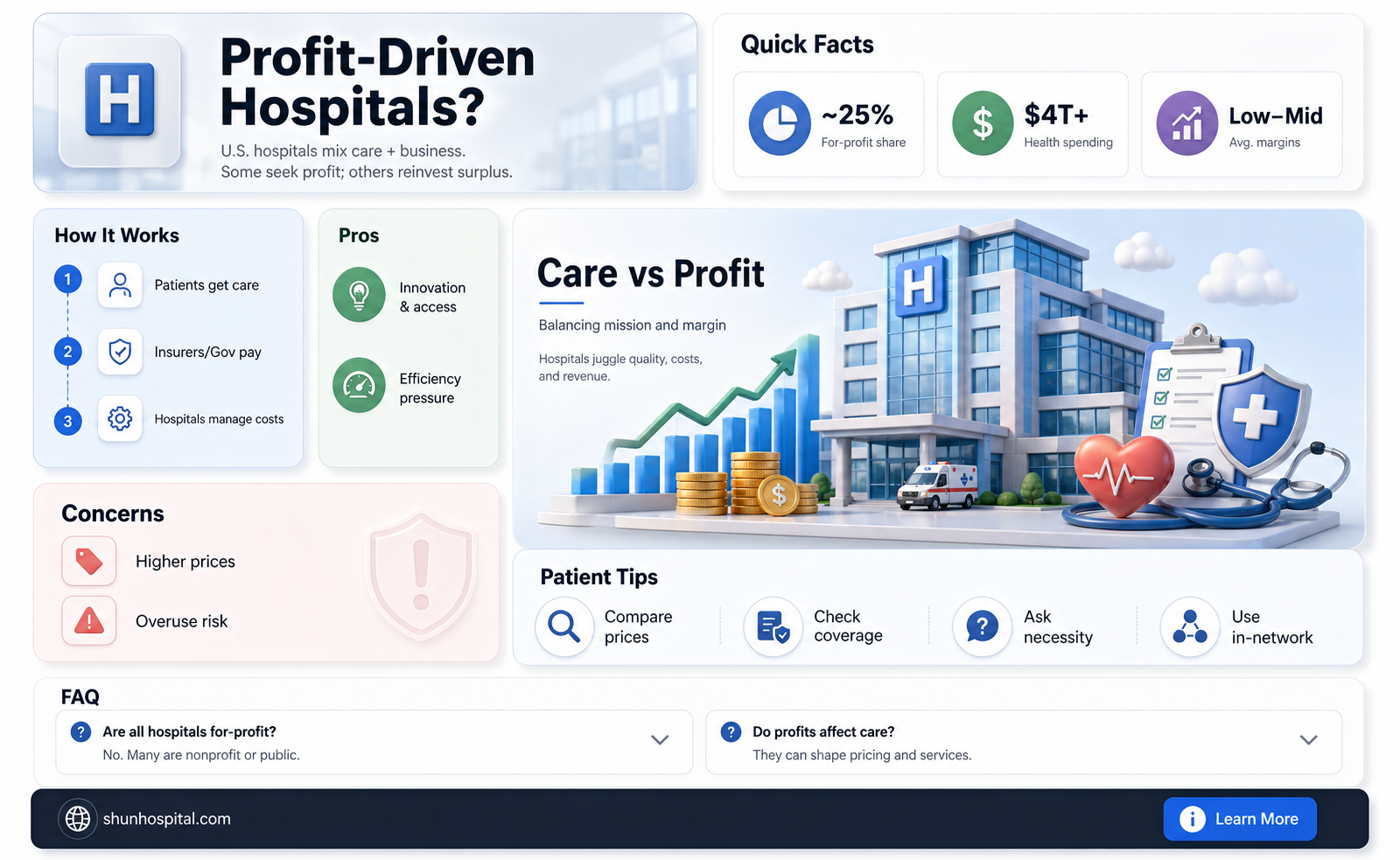 are american hospitals for profit