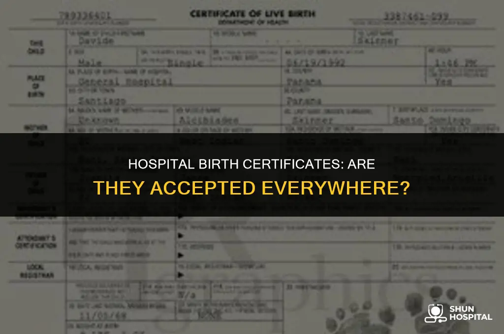 are birth certificates from hospitals accepted