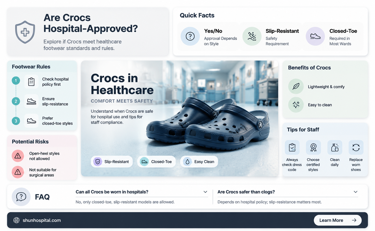are crocs allowed in hospitals