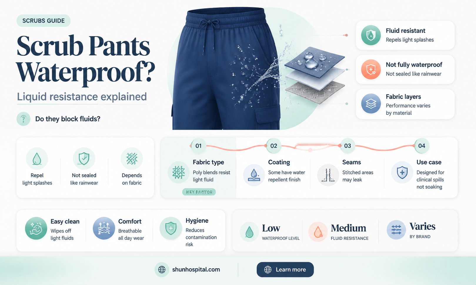 are hospital scrub pants waterproof