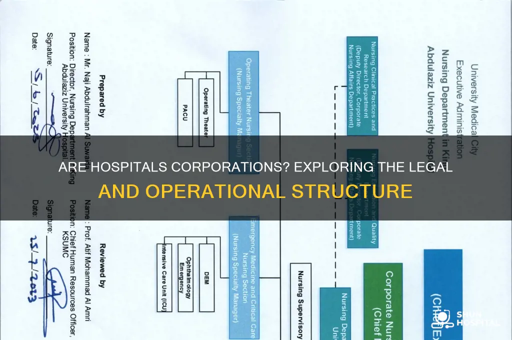 are hospitals considered corporations