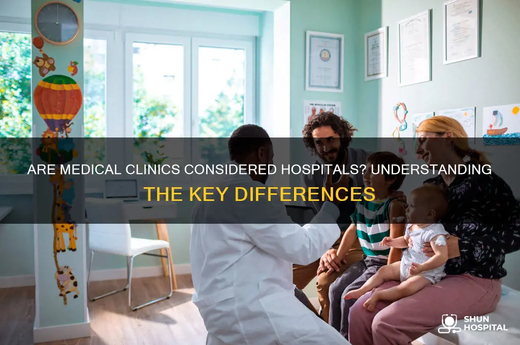 are medical clinics hospitals