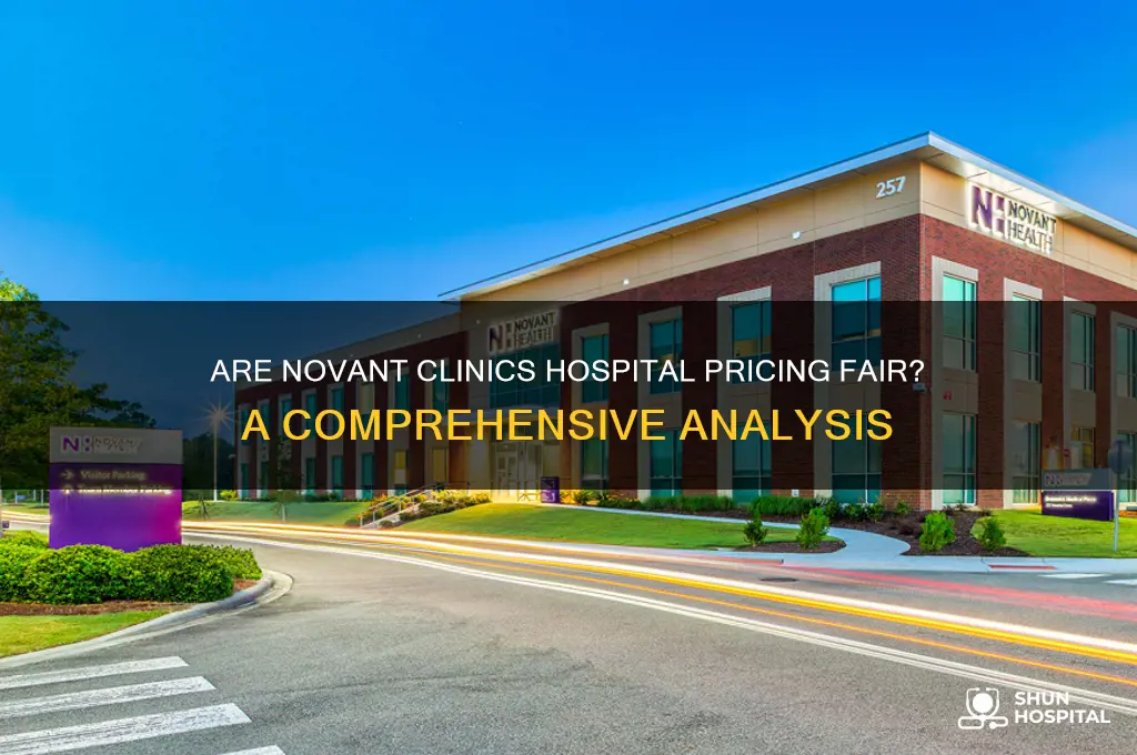 are novant clinics hospital pricing