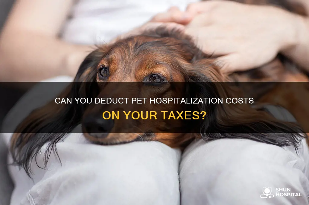 are pet hospitalizations tax deductible