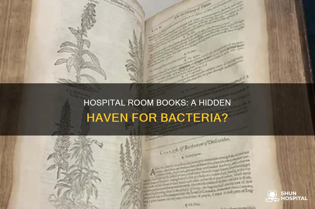 are there bacteria on books in a hospital room