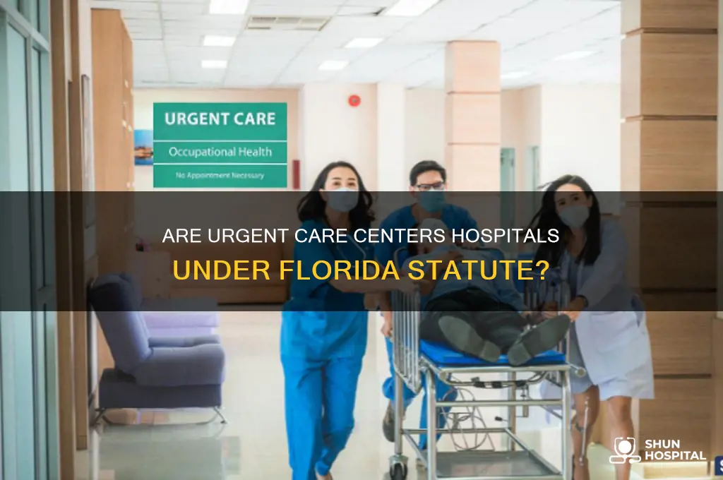 are urgent care centers considered hospitals according to florida statute
