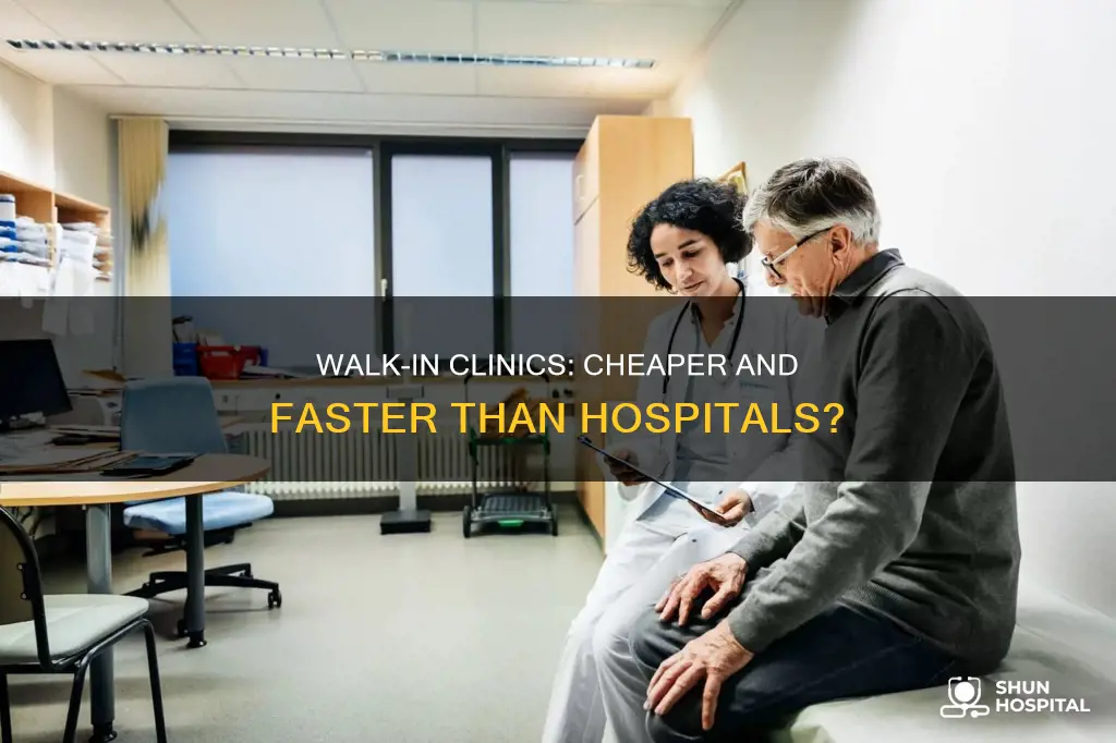 are walk in clinics cheaper than hospitals