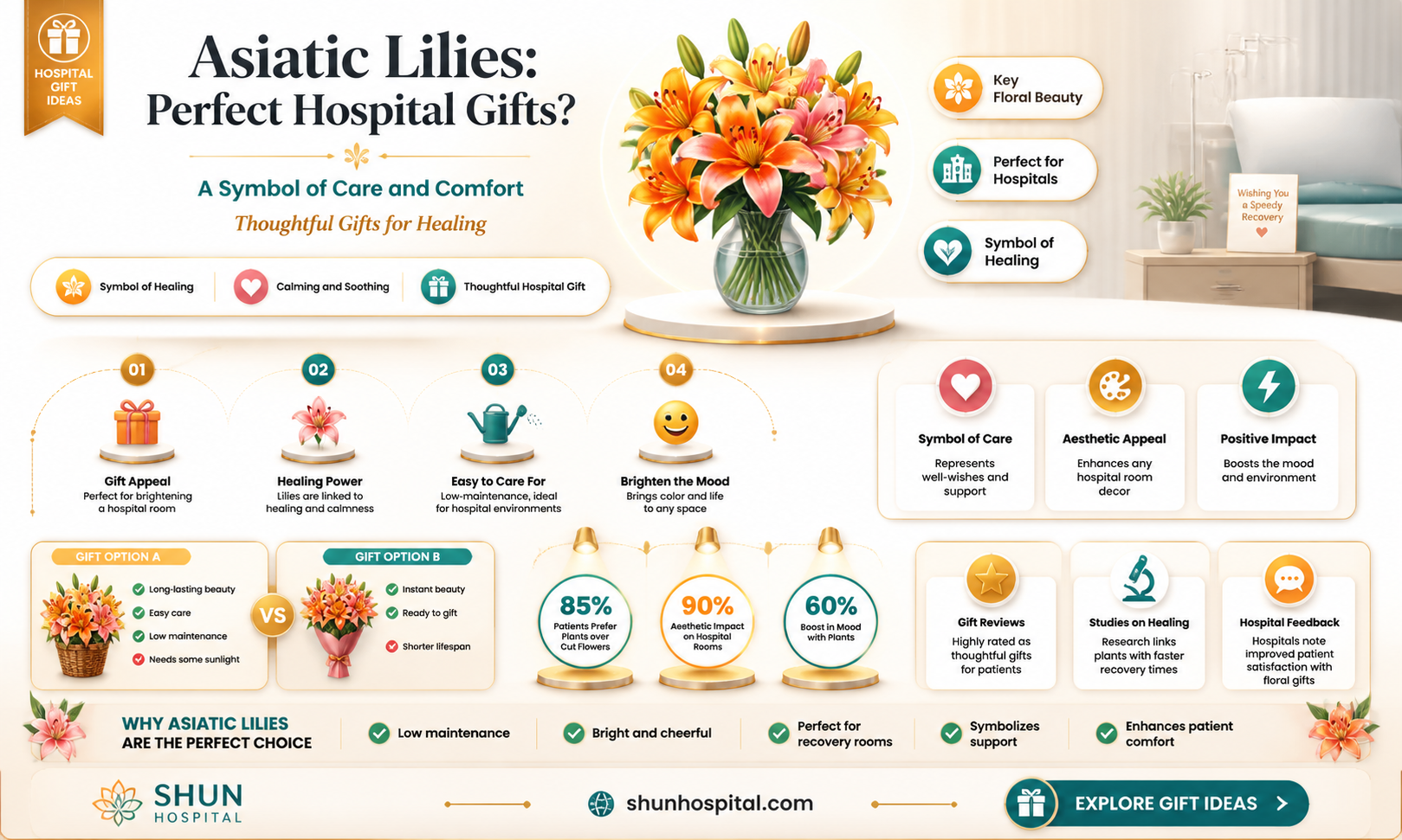 are asiatic lillies suitable for hospital bouquets