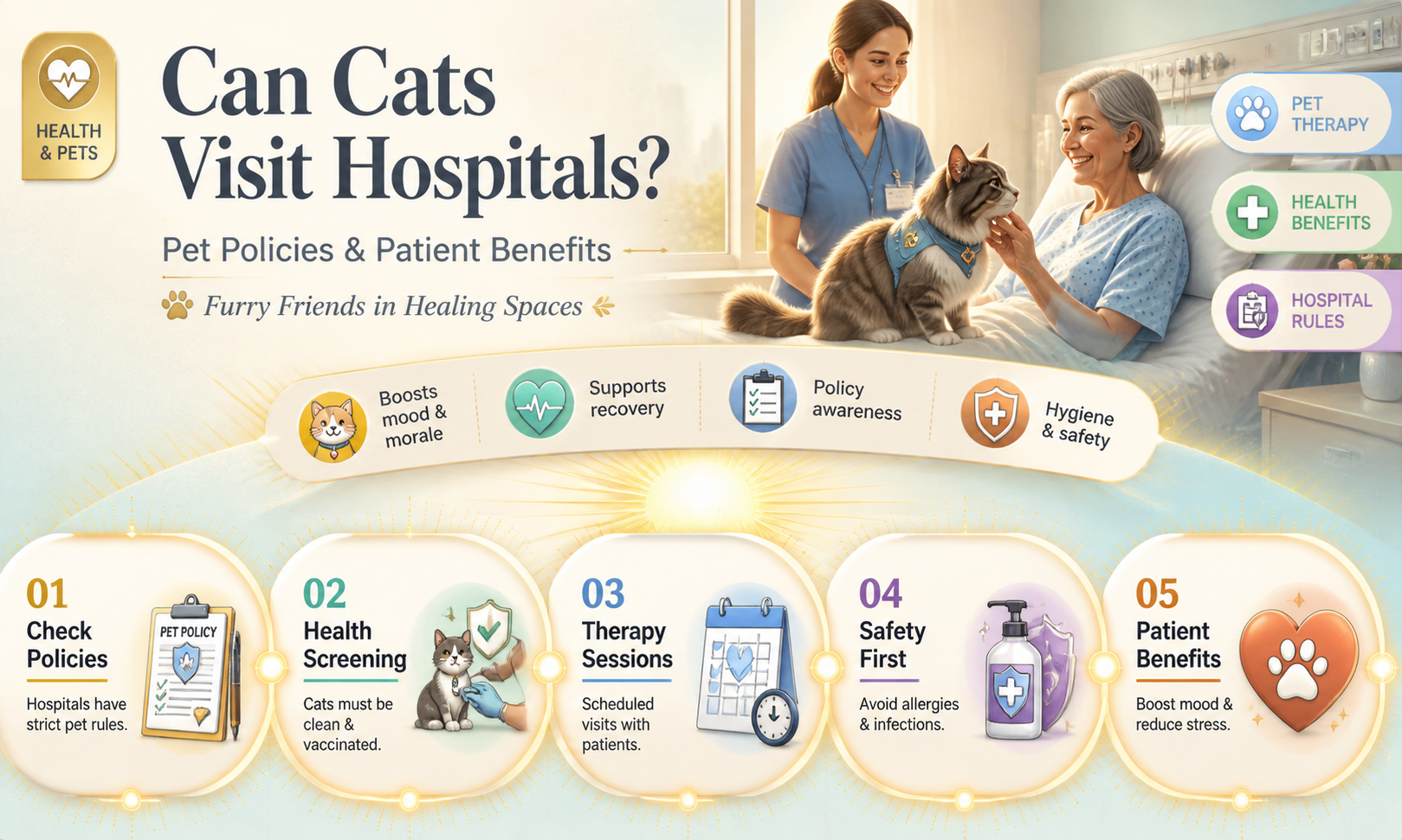 are cats allowed in hospitals