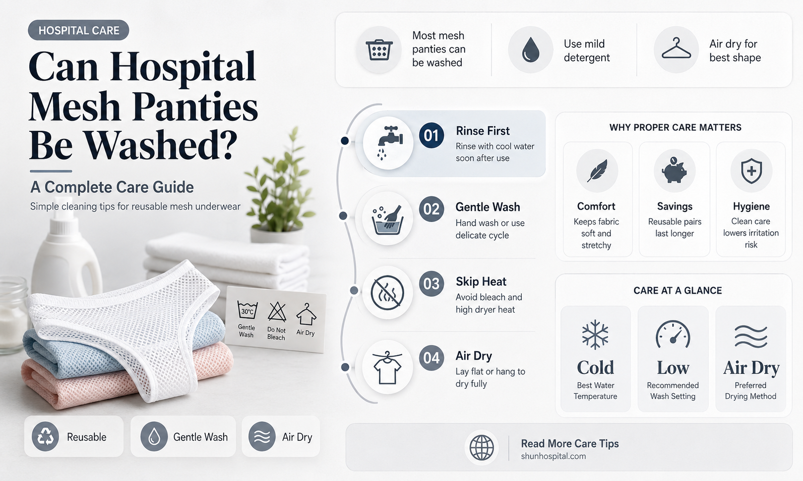are hospital mesh panties washable
