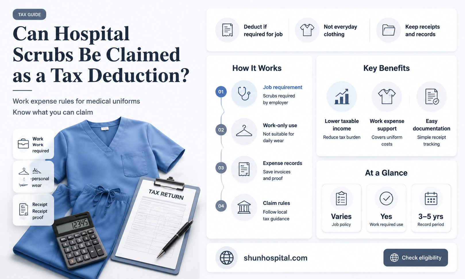 are hospital scrubs tax deductible