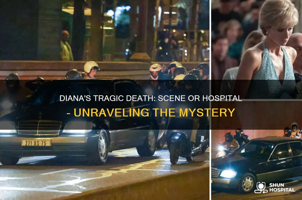 did diana die at the scene or at the hospital