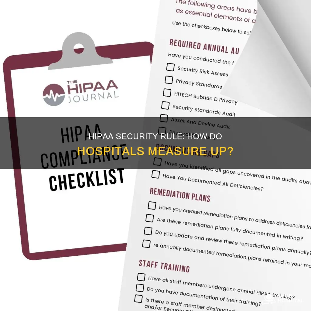 did hospital compliance with hipaa security rule