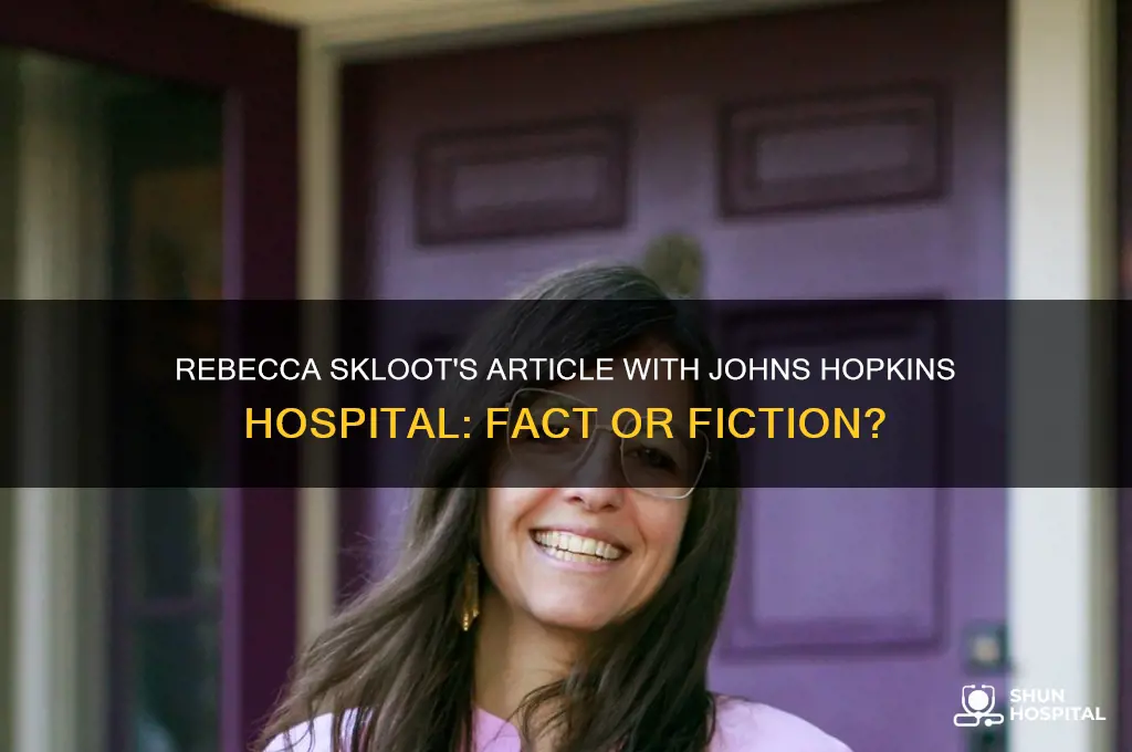 did rebecca skloot publish an article with john hopkins hospital