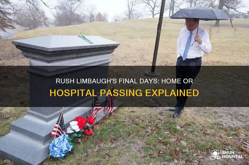 did rush limbaugh die at home or in the hospital