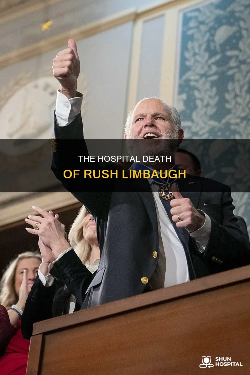 did rush limbaugh die in a hospital
