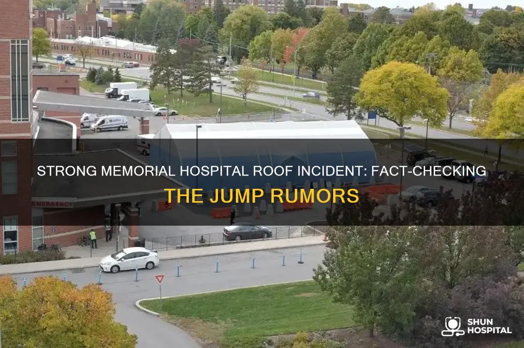 did someone jump off the roof at strong memorial hospital