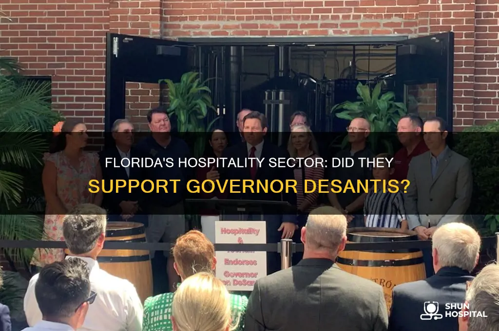 did the hospitality industry in florida back govenor edesantis