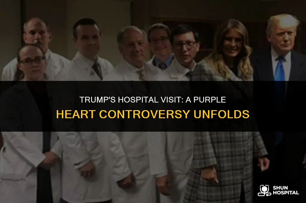 did trump visit hospital purple heart