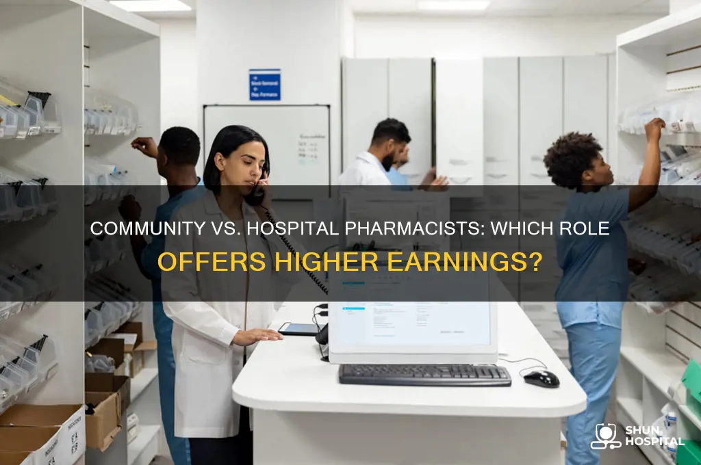 do community pharmacists make more money than hospital pharmacists