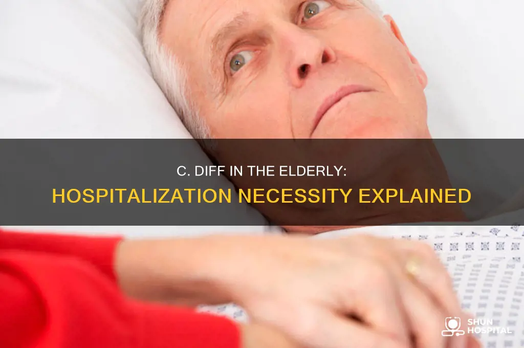 do elderly people with c diff need to be hospitalized