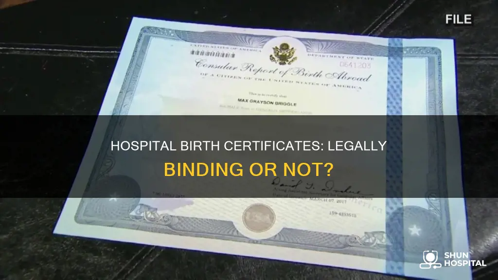 do hospital birth certificates count as legal