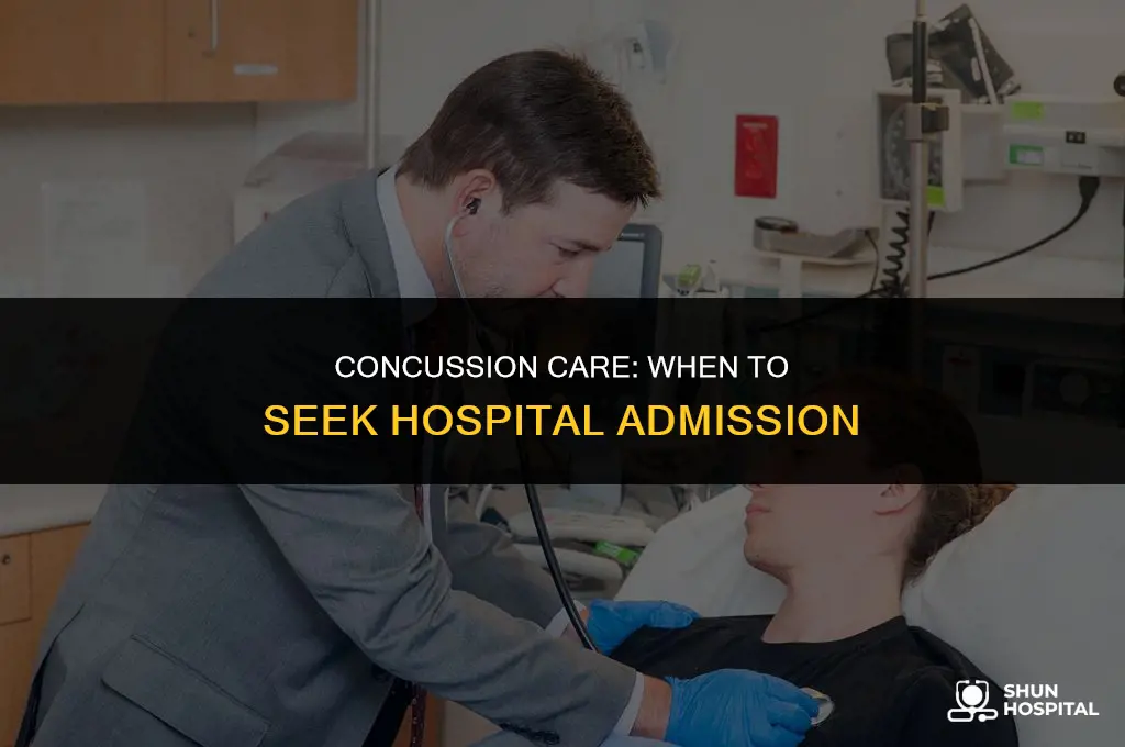 do hospitals admit you for concussion