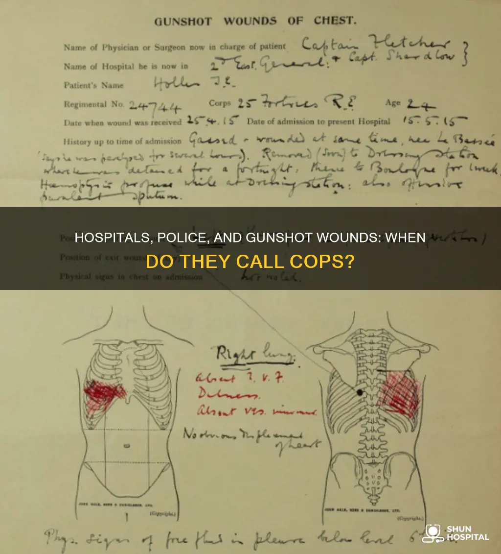 do hospitals call police for bullet wound