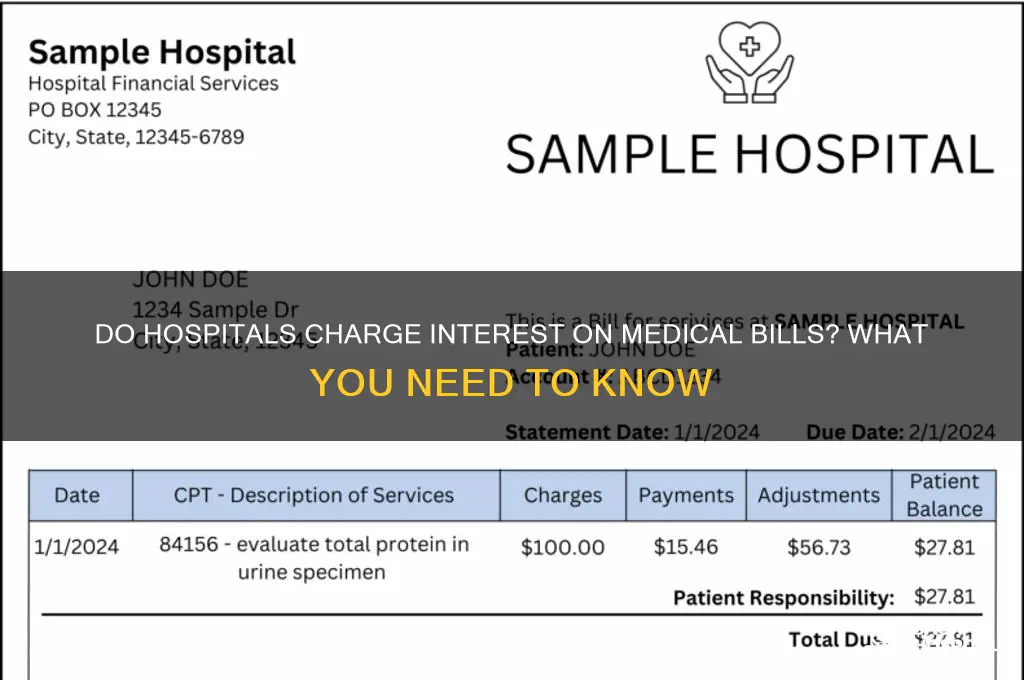 do hospitals charge interest