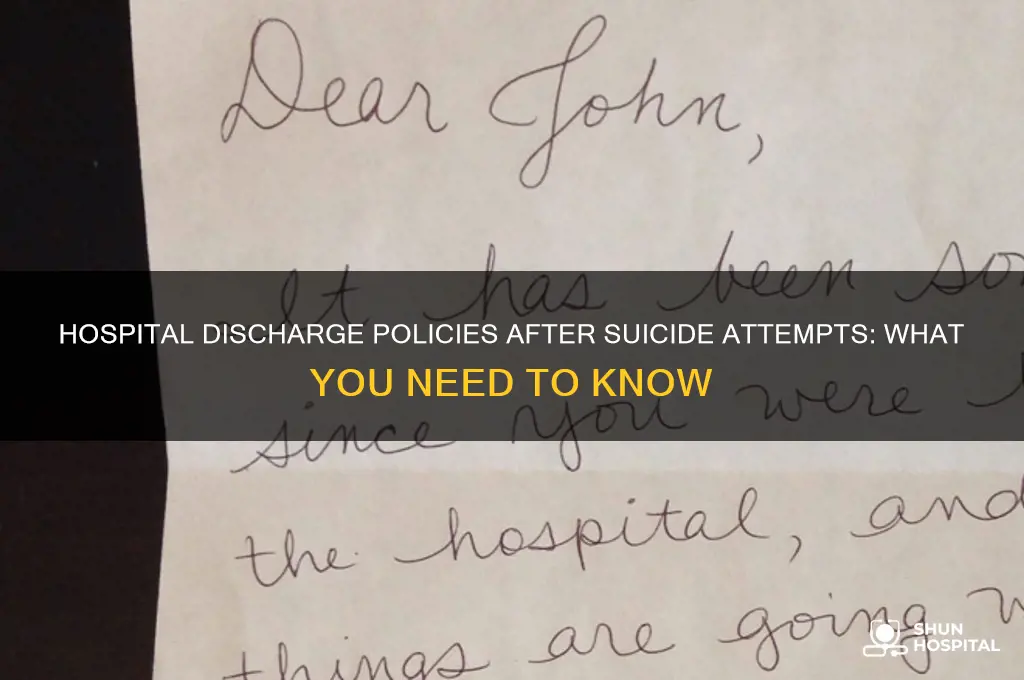 do hospitals discharge after suicide
