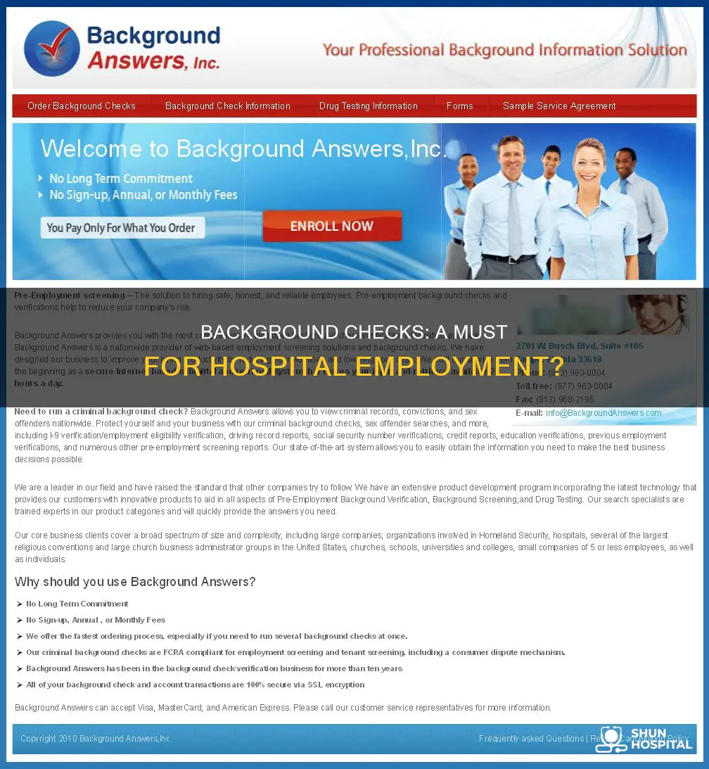 do hospitals do background checks for employment