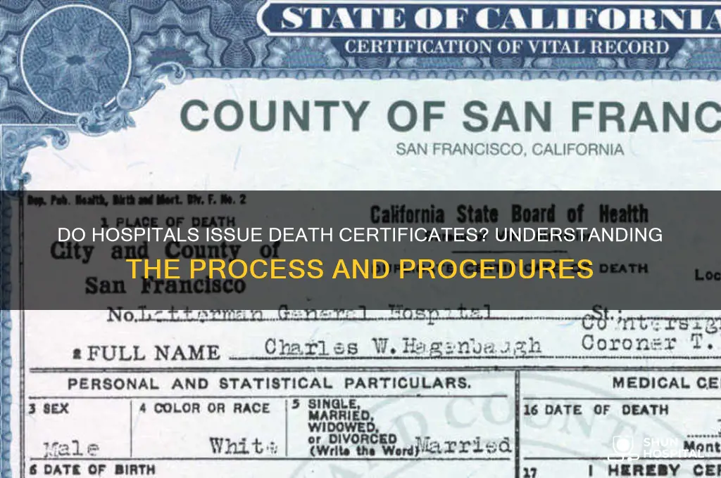 do hospitals give death certificate