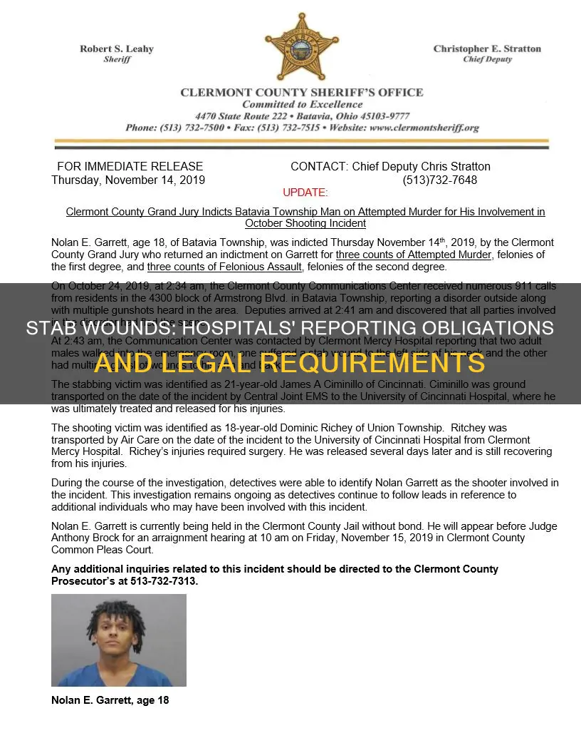 do hospitals have to report stab wounds
