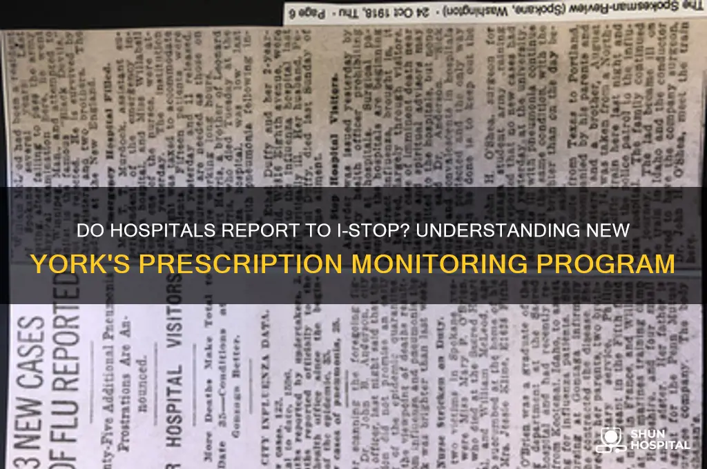 do hospitals report to istop
