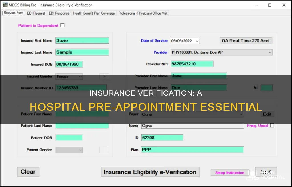 do hospitals verify insurance before an appointment
