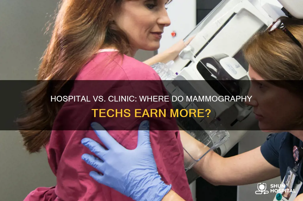 do mammograpghy techs make more in hospital setting of clinical