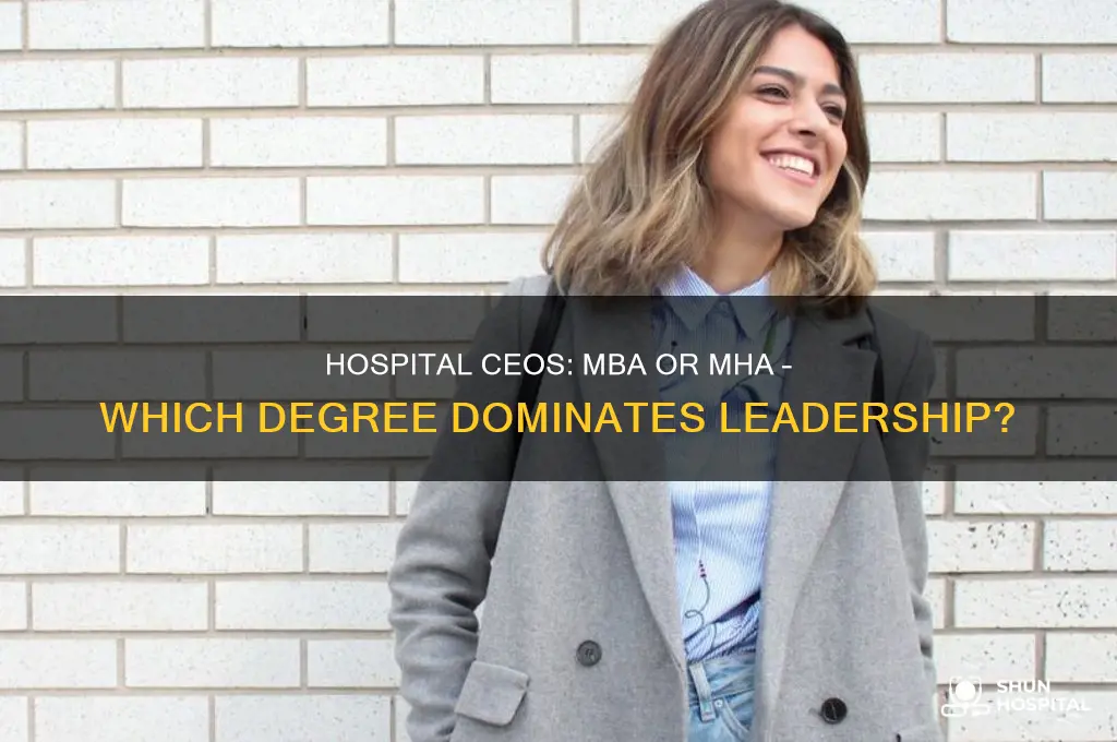 do most ceos of hospitals have mbas or mhas