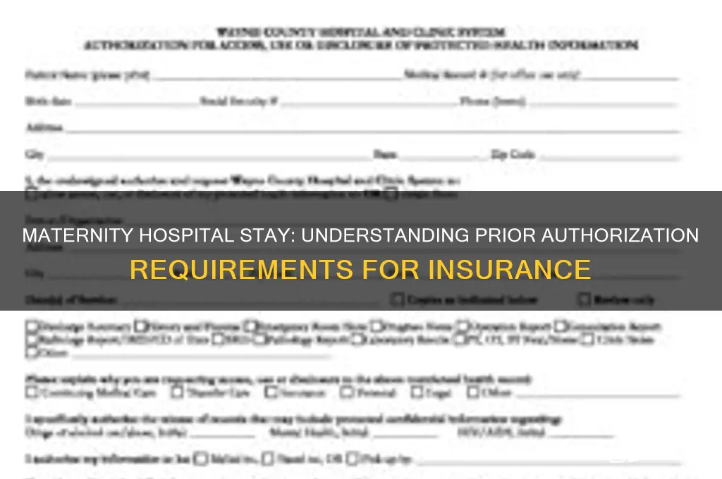 do o require prior authorization for hospital stay for maternity