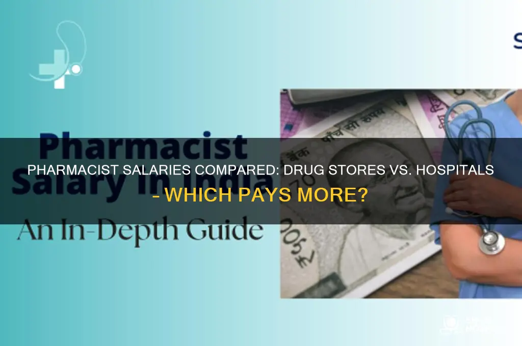 do pharmacist make more money in drug stores or hospitals