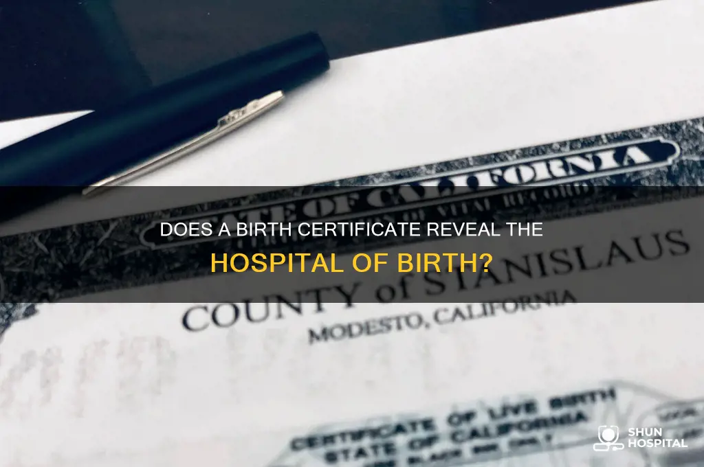 does birth certificate show what hospital the person was born