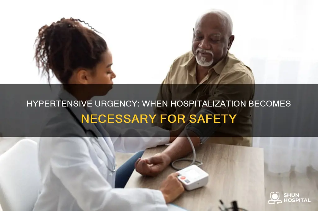 does hypertensive urgency require hospitalization