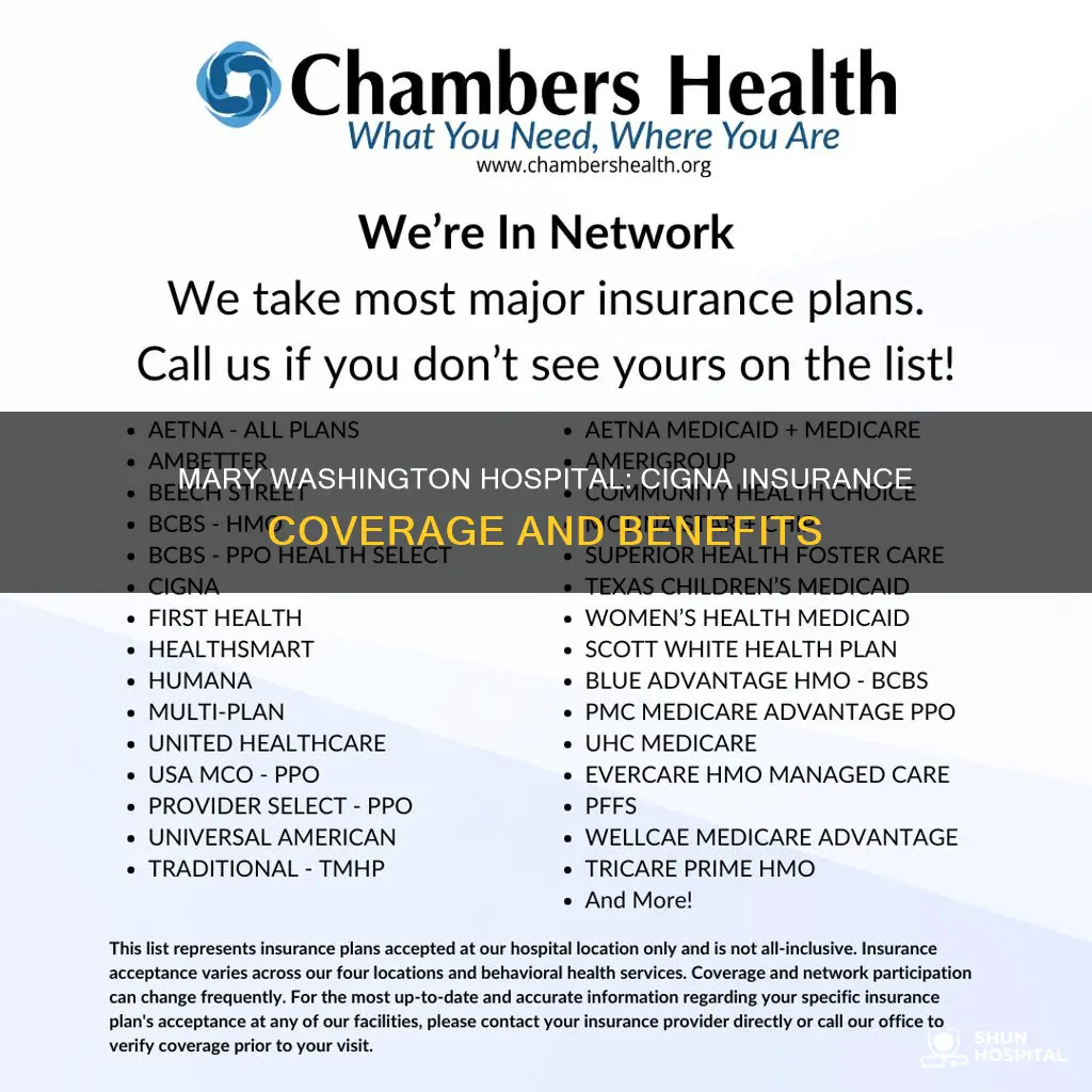 does mary washington hospital accept cigna insurance