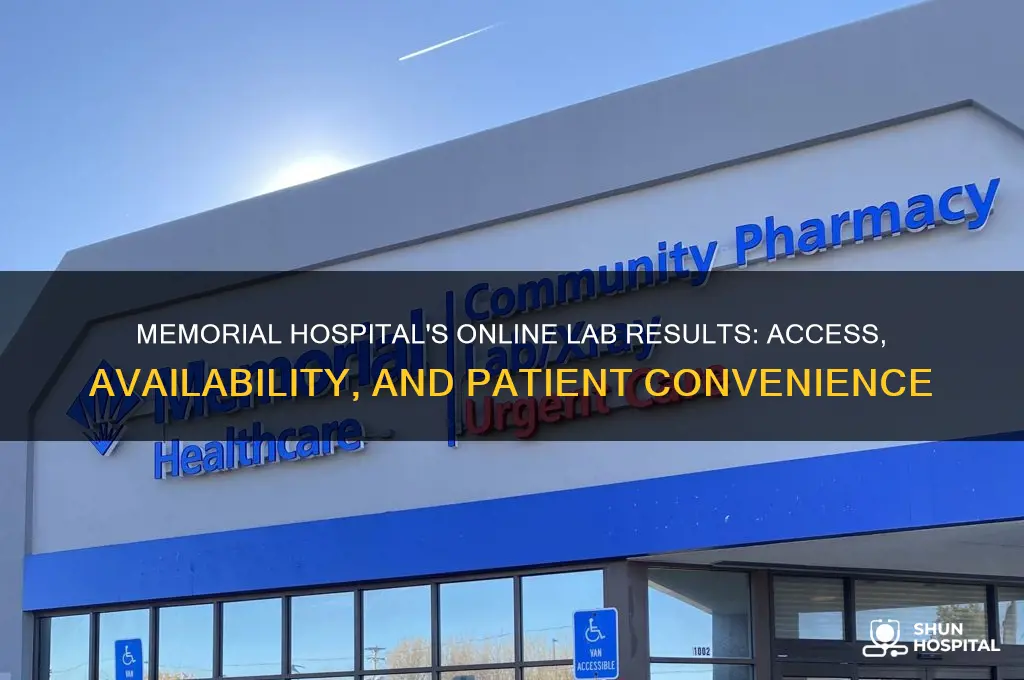 does memorial hospital put all lab results on line