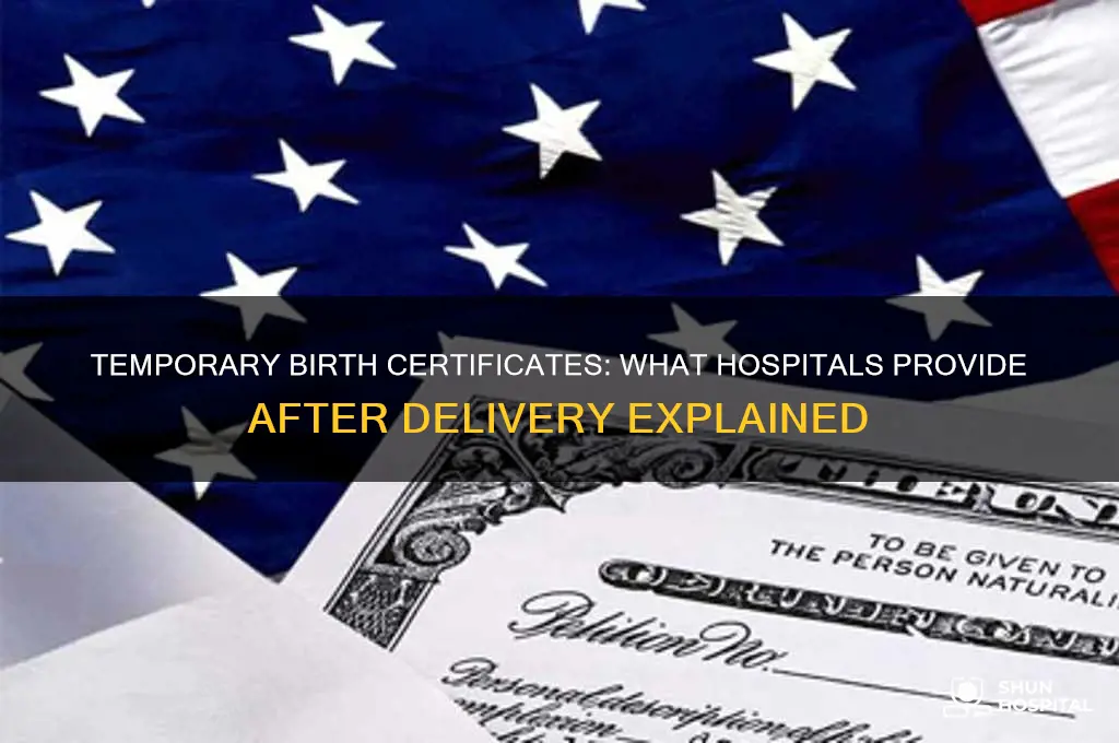 does the hospital give you a temporary birth certificate