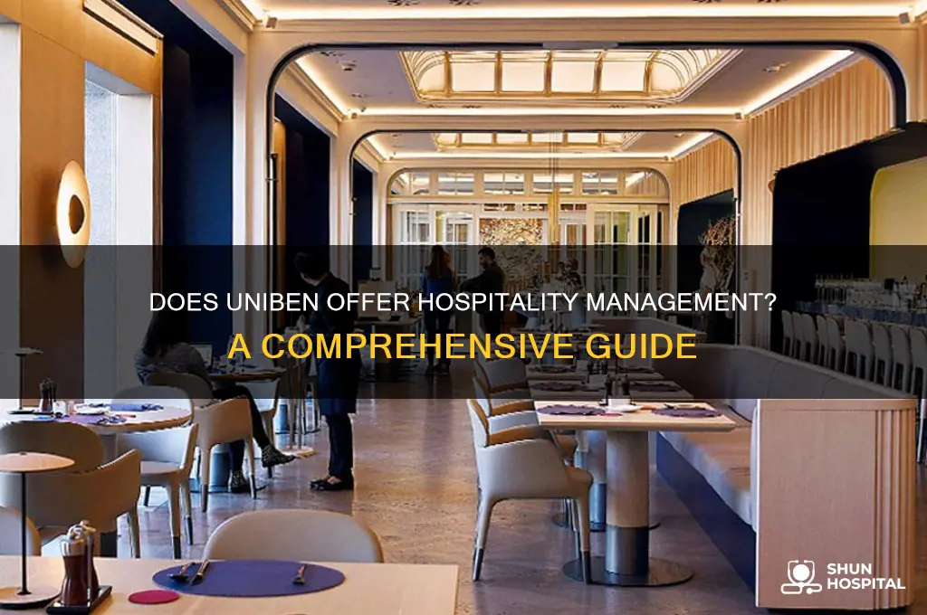 does uniben offer hospitality management