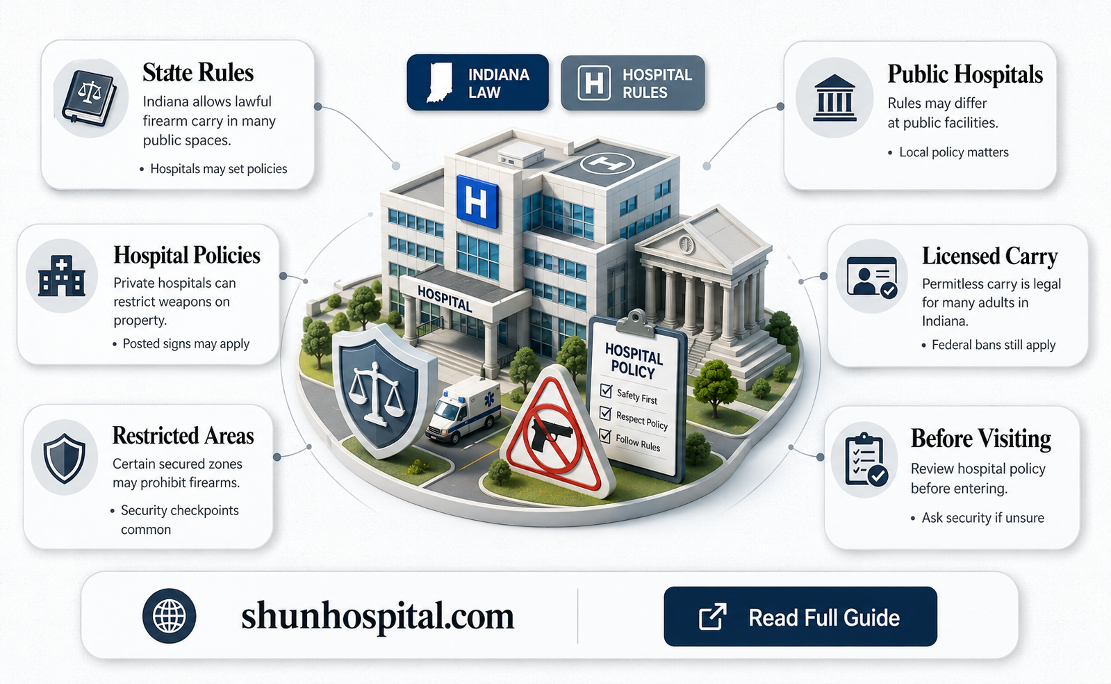 are firearms allowed in hospitals in indiana