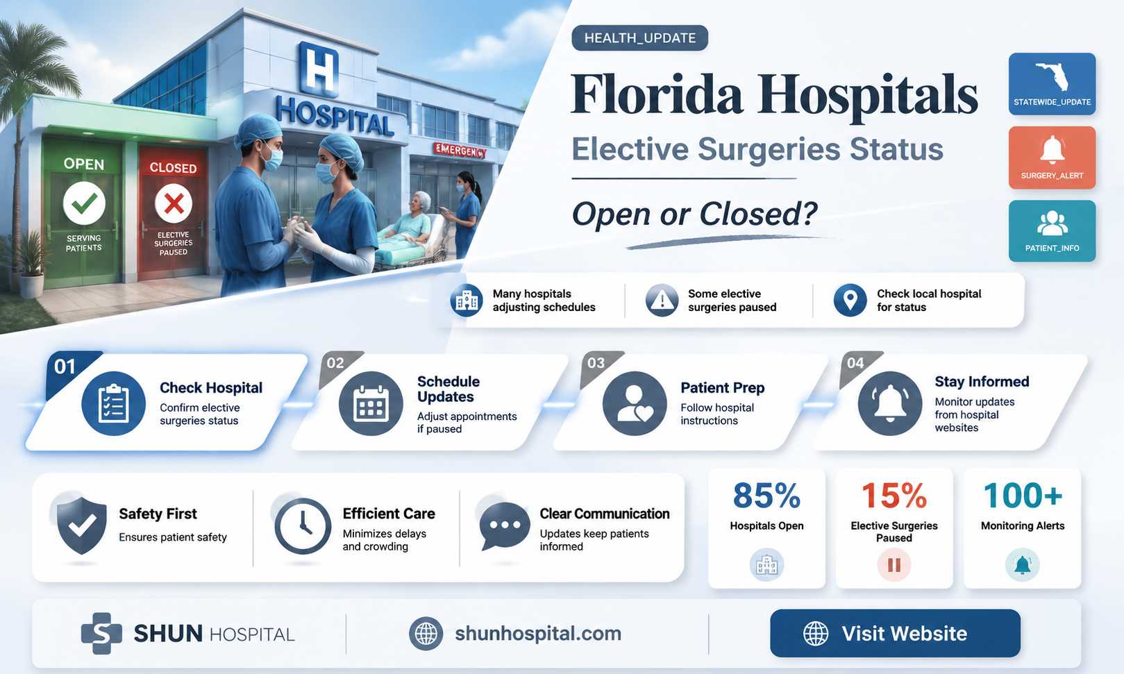 are florida hospitals open for elective surgery