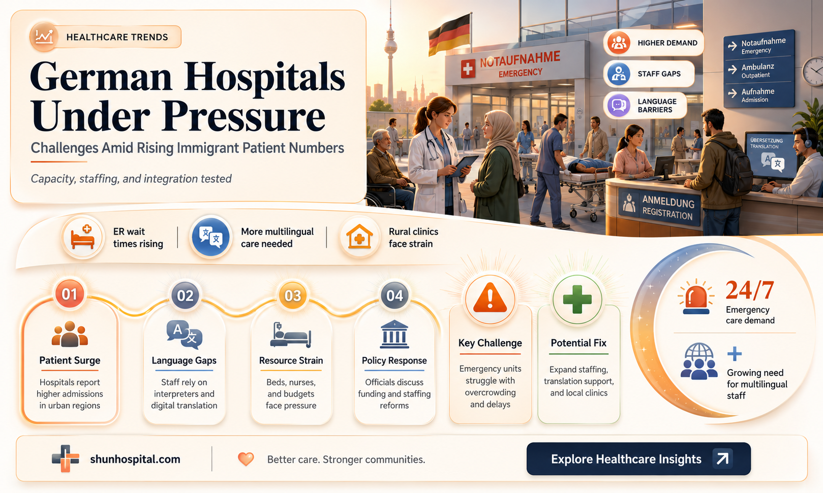 are german hospitals having trouble with all the immigrants